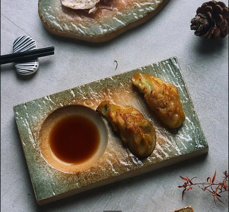 Home Cooking Japanese Food - Vintage ceramiczny talerz na stek Japońska