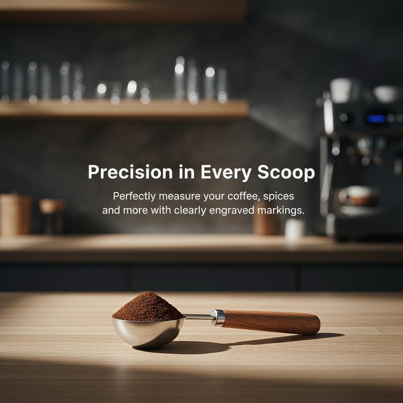 Mom'S Home Cooking - Naturalna drewniana rączka, łyżka miernicza ze
