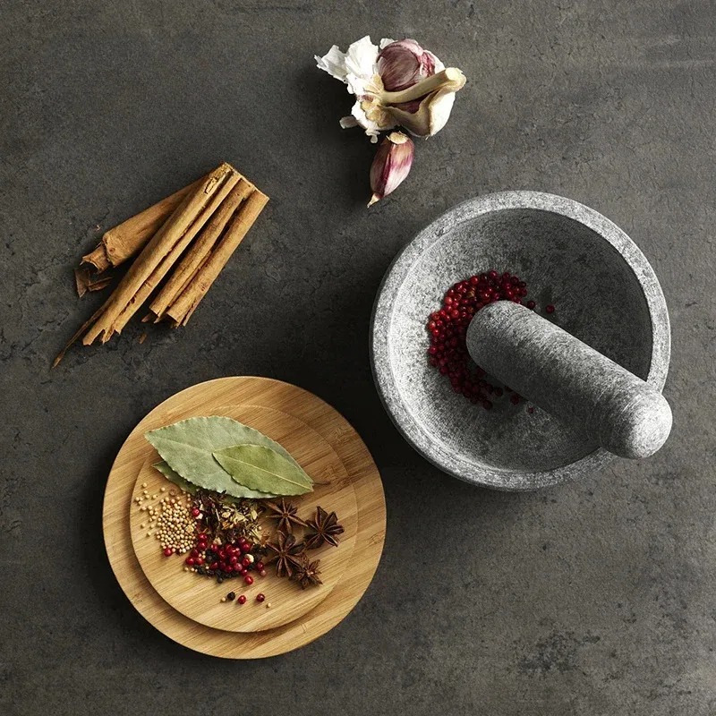 Tłuczka do czosnku bambusowa p – Mortar Pestle Granite recenzja i cena
